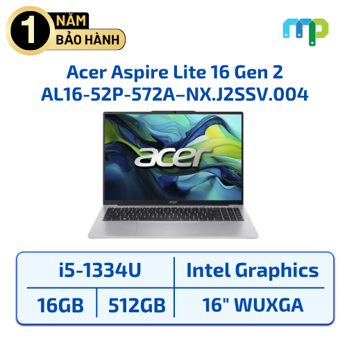 Laptop Acer Aspire Lite 16 Gen 2 AL16-52P-572A I5-1334U/16GB/SSD 512GB/16