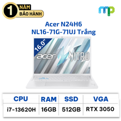 Laptop Acer N24H6 I7-13620H/16GB/SSD 512GB/RTX 3050 6GB/16