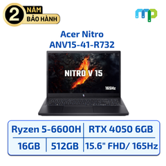 Laptop Acer Nitro ANV15-41-R732 Ryzen 5-6600H/16GB/SSD 512GB/RTX 4050 6GB/15.6