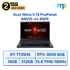 Laptop Acer Nitro V 15 ProPanel ANV15-41-R0FE (Ryzen 7 7735HS/16DG5/512GSSD/15.6FHD 180/ 6G RTX 3050/W11SL/1Y/ Đen) NH.QPFSV.005