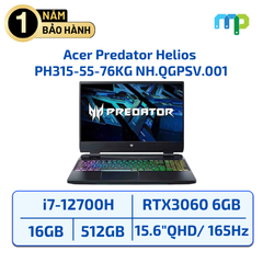 Laptop Acer Predator Helios PH315-55-76KG i7-12700H/16GDB/SSD 512GB/15.6