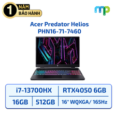 Laptop Acer Predator Helios PHN16-71-7460 I7-13700HX/16GB/SSD 512GB/16.0