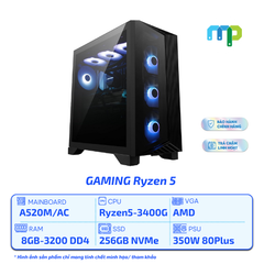 PC MPC Gaming AMD Ryzen 5-3400G/A520M/8GB/SSD 256GB/350W