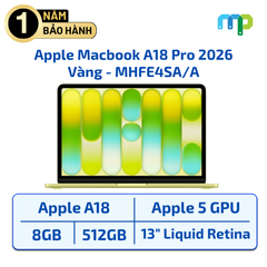 Laptop Apple Macbook Neo A18 Pro/6C CPU/5C GPU/8GB/SSD 512GB/13.0
