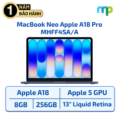 MacBook Neo Apple 13 inch A18 Pro/8GB/256GB/Xanh đen MHFF4SA/A