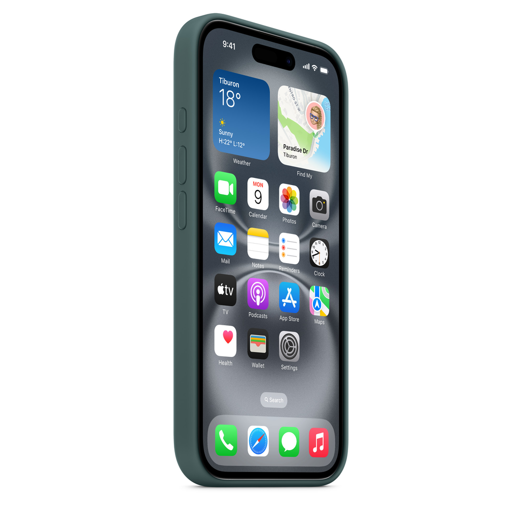 Ốp lưng iPhone 16 Silicone Case with MagSafe Lake Green MYY83FE/A