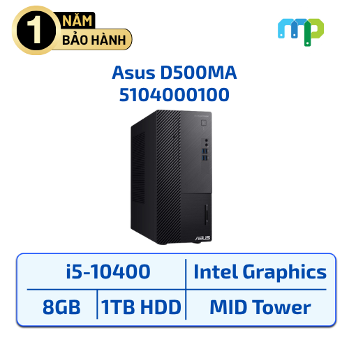 Máy bộ hãng Asus D500MA (i5-10400/8G/1TB HDD/ UHD-630/ Keyboard + Mouse) 5104000100