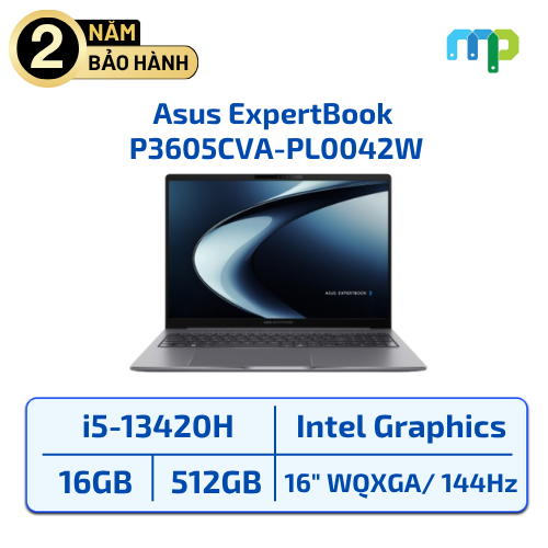 Laptop Asus ExpertBook P3605CVA-PL0042W I5-13420H/16GB/SSD 512GB/Backlit Keyboard/Wifi 6 2*2 BT 5.3/63WHrs 3-cell