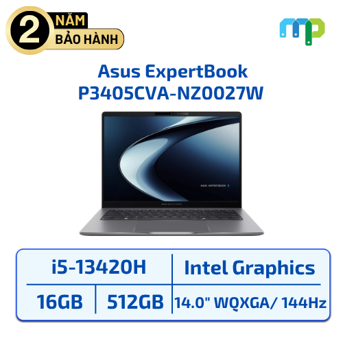 Laptop Asus ExpertBook P3405CVA-NZ0027W I5-13420H/16GB/SSD 512GB/FingerPrint / Backlit Keyboard /Wi-Fi 6 2*2 BT 5.3