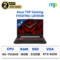 Laptop Asus TUF Gaming FX507NU LB105W R5-7535HS/16GB/512GB/RTX4050 6GB/15.6 144Hz/Win 11/Xám