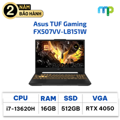 Laptop Asus TUF Gaming FX507VV LB151W I7-13620H/16GB/512GB/RTX4050 8GB/15.6 144Hz/Win 11/Xám