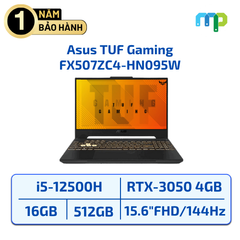 Laptop Asus TUF Gaming FX507ZC4 HN095W I5-12500H/16GB/512GB/RTX3050 4GB/15.6 144Hz/Win 11/Xám