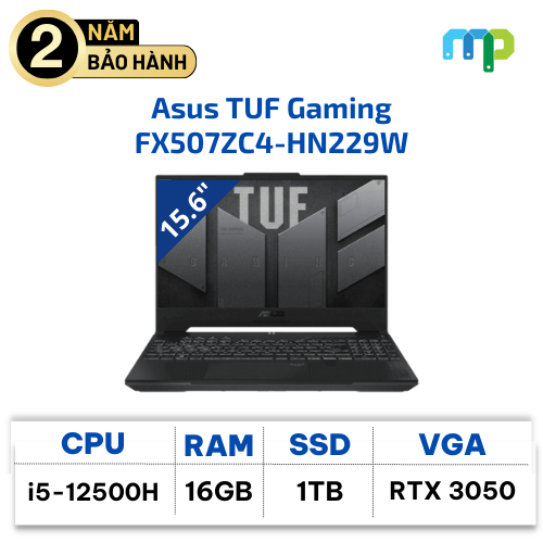 Laptop Asus TUF Gaming FX507ZC4 HN229W I5-12500H/16GB/1TB/RTX3050 4GB/15.6 144Hz/Win 11/Xám