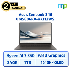 Laptop Asus Zenbook S 16 UM5606KA-RK113WS Ryzen AI 7 350/24GB/SSD 1TB/AMD Radeon/16