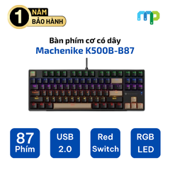 Bàn Phím Cơ có dây Machenike K500B-B87 Wired Red Switch Led Backlit Black