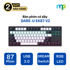 Bàn phím có dây DARE-U EK87 V2 White Black
