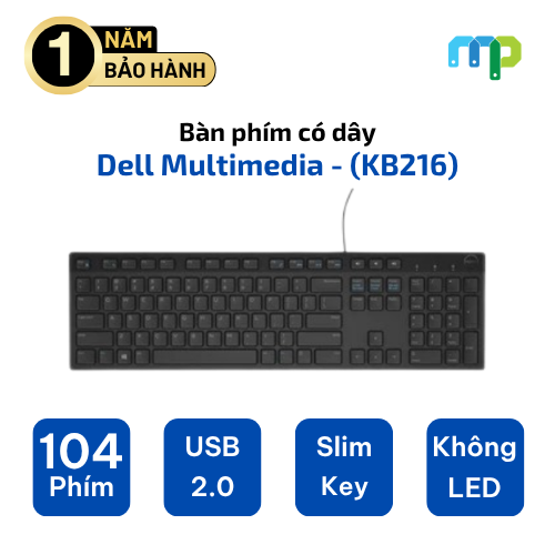 Bàn Phím có dây Dell Multimedia - (KB216)