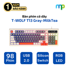 Bàn phím có dây T-WOLF T13 Gray-MilkTea