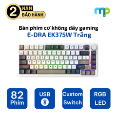 Bàn phím cơ không dây E-DRA EK375W Trắng