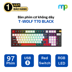 Bàn phím không dây T-WOLF T70 BLACK