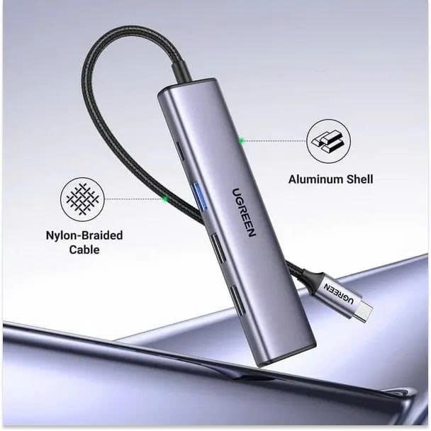 Hub USB-C sang 2*USB-A 2.0/USB-A 3.0/HDMI/PD hỗ trợ 4K Ugreen 15495