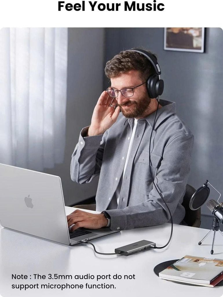 Hub chuyển đổi USB-C sang 2*USB C/2*USB/HDMI/VGA/SD TF/LAN/3.5mm Ugreen 45520