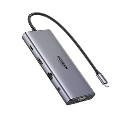 Hub chuyển đổi USB-C sang 2*USB C/2*USB/HDMI/VGA/SD TF/LAN/3.5mm Ugreen 45520