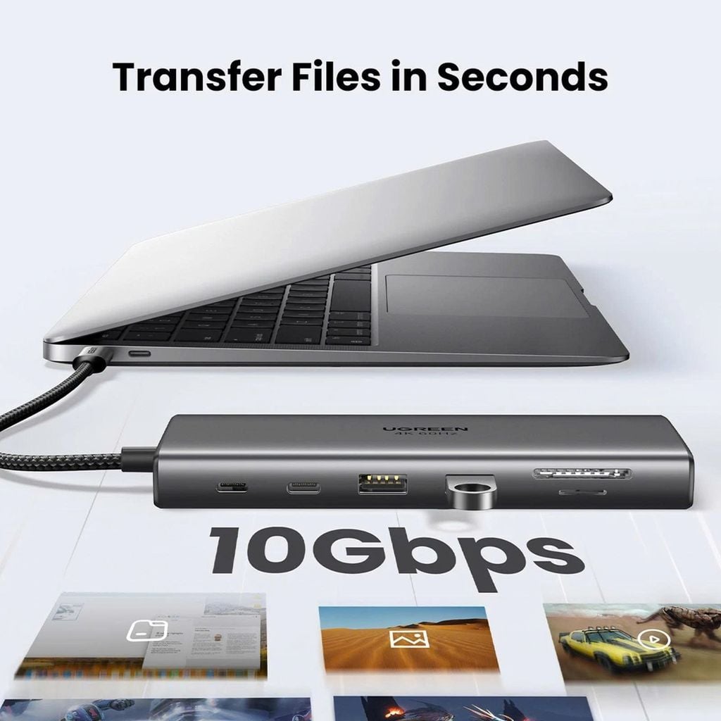 Hub chuyển đổi USB-C sang 2*USB C/2*USB/HDMI/VGA/SD TF/LAN/3.5mm Ugreen 45520