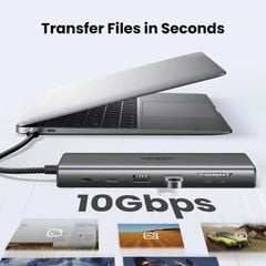 Hub chuyển đổi USB-C sang 2*USB C/2*USB/HDMI/VGA/SD TF/LAN/3.5mm Ugreen 45520