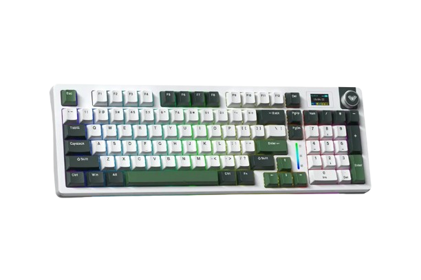 BÀN PHÍM CƠ GAMING 3 MODE AULA S98 PRO (Xanh lá + trắng/ Greywood V4 switch/ Pin 4000mAh) S9802