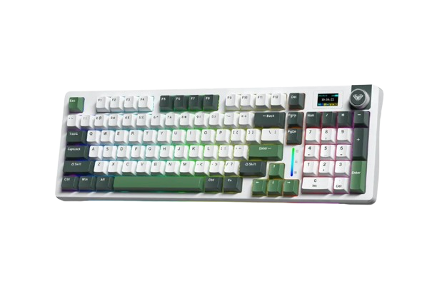 BÀN PHÍM CƠ GAMING 3 MODE AULA S98 PRO (Xanh lá + trắng/ Greywood V4 switch/ Pin 4000mAh) S9802