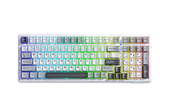 Bàn phím cơ gaming AULA F99 3 Mode Không dây (Xám - trắng - xám đậm / Grey Wood V3) F99GWG