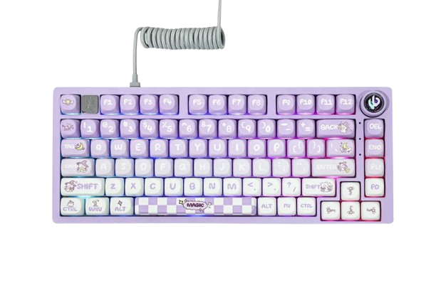 BÀN PHÍM CƠ GAMING CÓ DÂY LEOBOG Hi75 (Phiên bản màu tím trắng/ Magic/ Nimbus V3 switch)