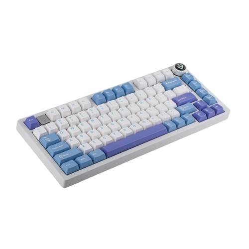 BÀN PHÍM CƠ GAMING CÓ DÂY LEOBOG Hi75 (Phiên bản xanh dương + trắng + tím/ Milky white and purple/ Grey wood V3 switch)