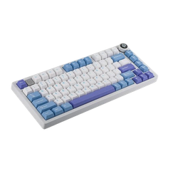 BÀN PHÍM CƠ GAMING CÓ DÂY LEOBOG Hi75 (Phiên bản xanh dương + trắng + tím/ Milky white and purple/ Grey wood V3 switch)