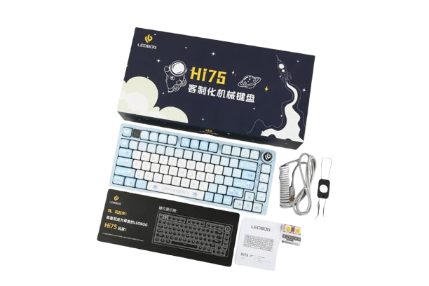 BÀN PHÍM CƠ GAMING CÓ DÂY LEOBOG Hi75 (Phiên bản Xanh dương + trắng/ Space berry/ Nimbus V3 switch)