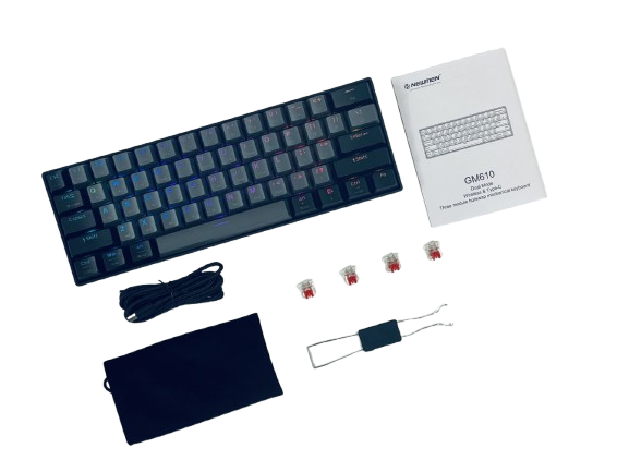 Bàn phím cơ không dây Newmen GM610 Grey/ N-box Blue