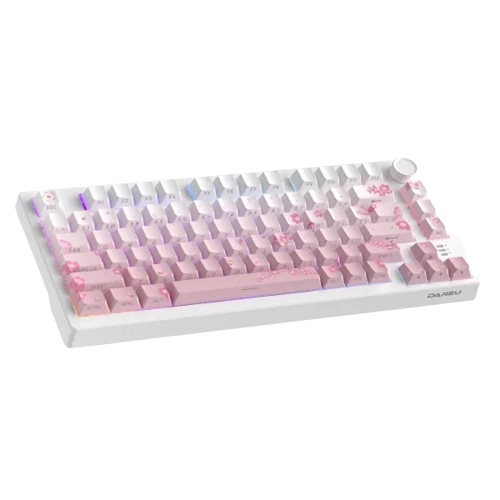 Bàn phím cơ Dare-U EK75 Pro Sakura Pink Wireless/ Triple Mode/ Gasket Mount/ RGB/ Dream (Linear) Switch