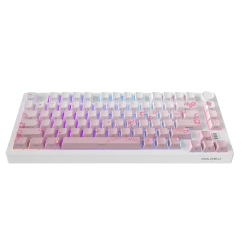 Bàn phím cơ Dare-U EK75 Pro Sakura Pink Wireless/ Triple Mode/ Gasket Mount/ RGB/ Dream (Linear) Switch