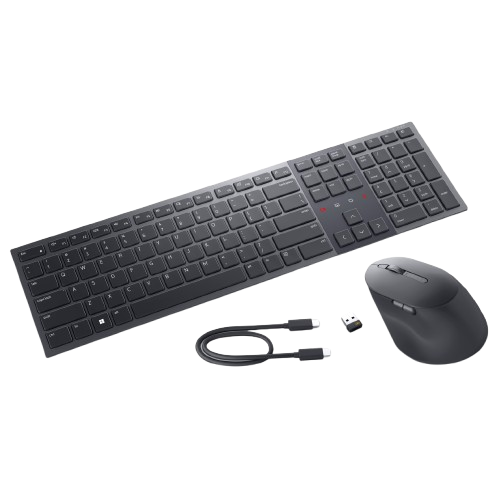 Compo phím chuột không dây Dell Rechargeable Collaboration Keyboard and Mouse Combo US English-KM900-GR-US