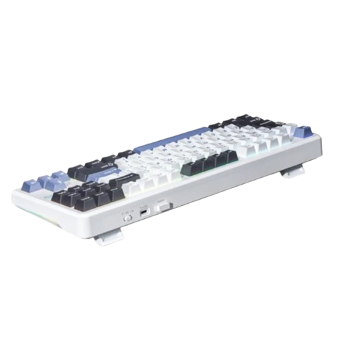 BÀN PHÍM CƠ GAMING CÓ DÂY AULA F87 (đen + trắng + xanh dương/Grey Wood V4 switch)