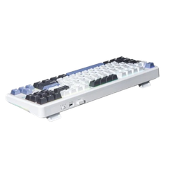 BÀN PHÍM CƠ GAMING CÓ DÂY AULA F87 (đen + trắng + xanh dương/Grey Wood V4 switch)