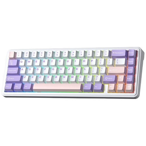 BÀN PHÍM CƠ GAMING 3 MODE AULA F65 (Tím + Trắng + Hồng/ Nimbus V3 switch)
