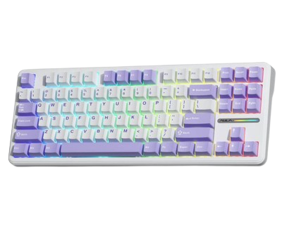 BÀN PHÍM CƠ GAMING CÓ DÂY AULA F87 (tím trắng/blue switch)