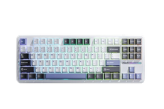 BÀN PHÍM CƠ GAMING CÓ DÂY AULA F87 (đen + trắng + xanh dương/Grey Wood V4 switch)