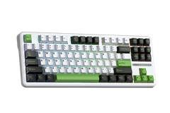 BÀN PHÍM CƠ GAMING CÓ DÂY 3 MODE AULA F87 (đen + trắng + xanh lá/ Grey Wood V4 Switch)