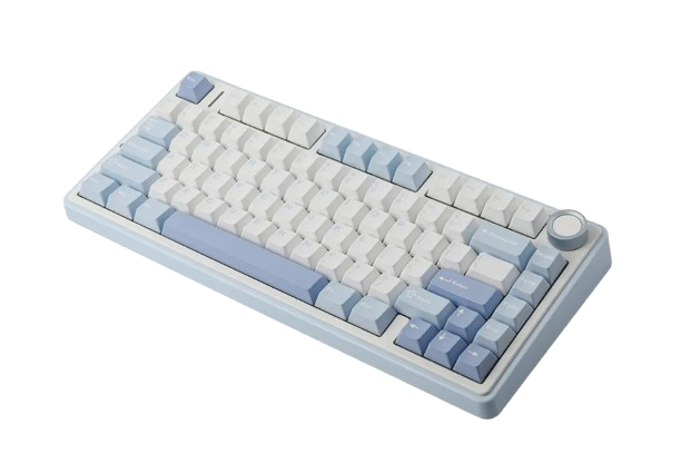 BÀN PHÍM CƠ GAMING CÓ DÂY 3 MODE AULA F75 (Xanh nhạt + Trắng + Xanh đậm/ Grey Wood V3 Switch)