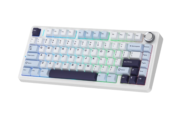 BÀN PHÍM CƠ GAMING CÓ DÂY 3 MODE AULA F75  (Ice Blue/Xanh + trắng + tím đậm/ Reaper switch) F7504