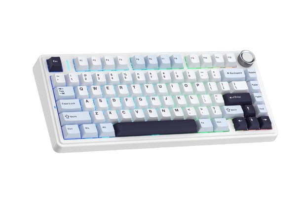 BÀN PHÍM CƠ GAMING CÓ DÂY 3 MODE AULA F75 (Ice Blue/Xanh + trắng + tím đậm/ Ice Vein switch)