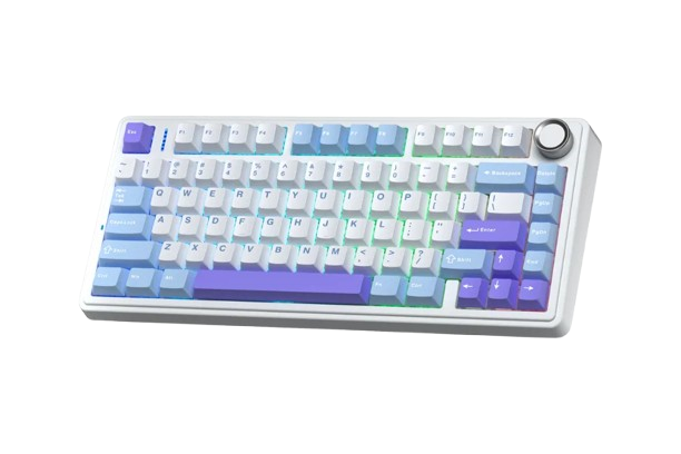 BÀN PHÍM CƠ GAMING CÓ DÂY 3 MODE AULA F75 (Xanh dương+trắng+tím/ Reaper switch) F7519